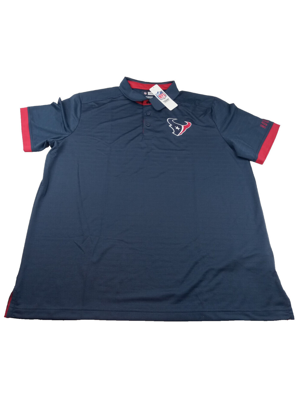 NFL Team Apparel Houston Texans Polo Shirt Mens 2XL Navy Blue Red Accents 2X New